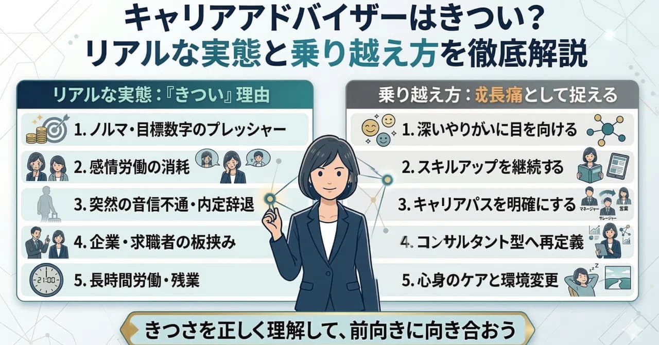 キャリアアドバイザーはきつい?リアルな実態と乗り越え方を徹底解説