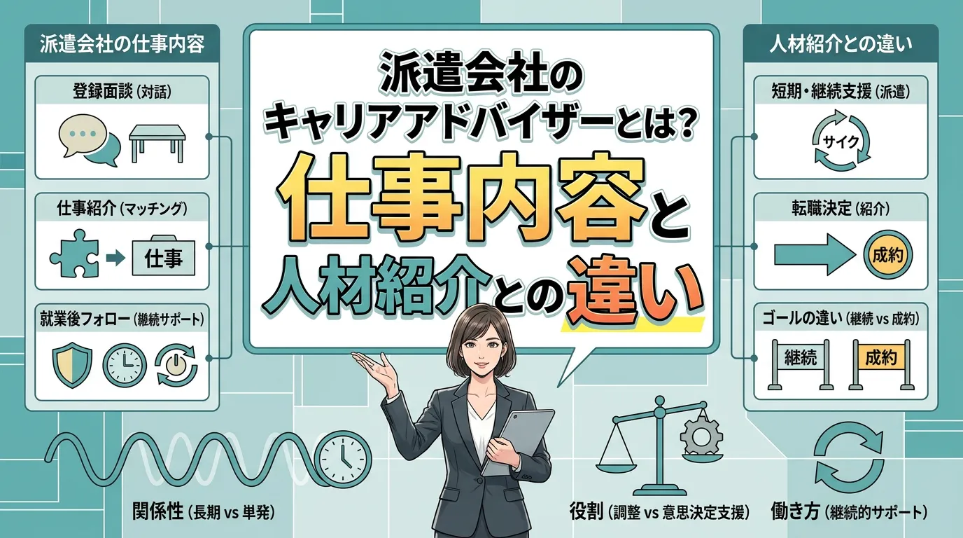 派遣会社のキャリアアドバイザーとは?仕事内容と人材紹介との違いを知る